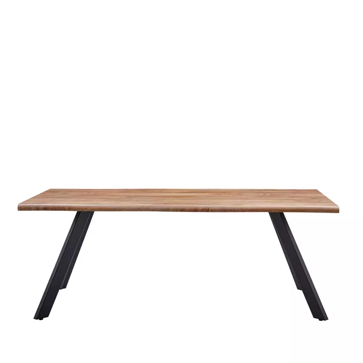 Τραπέζι Τραπεζαρίας ArteLibre AOSA Honey Maple/Μαύρο MDF/Μέταλλο 160x90x76cm