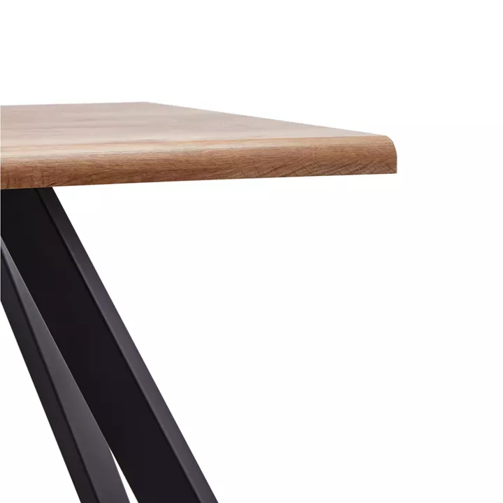 Τραπέζι Τραπεζαρίας ArteLibre AOSA Honey Maple/Μαύρο MDF/Μέταλλο 180x90x76cm