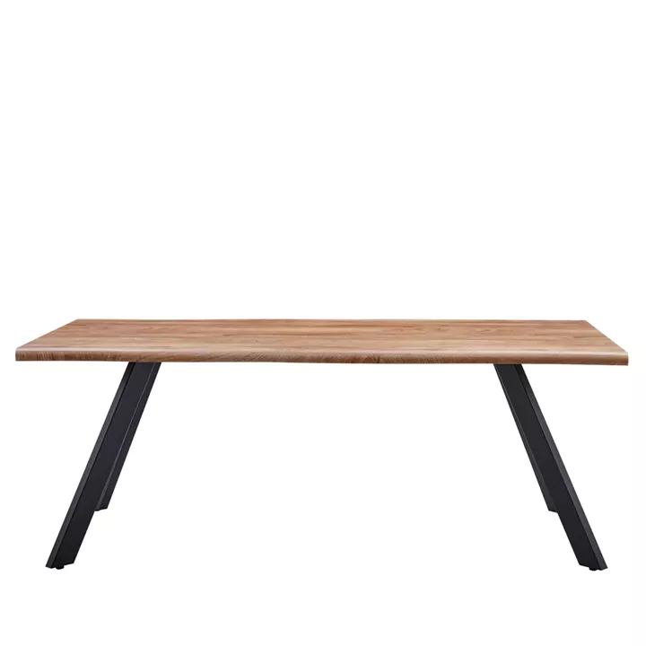 Τραπέζι Τραπεζαρίας ArteLibre AOSA Honey Maple/Μαύρο MDF/Μέταλλο 180x90x76cm