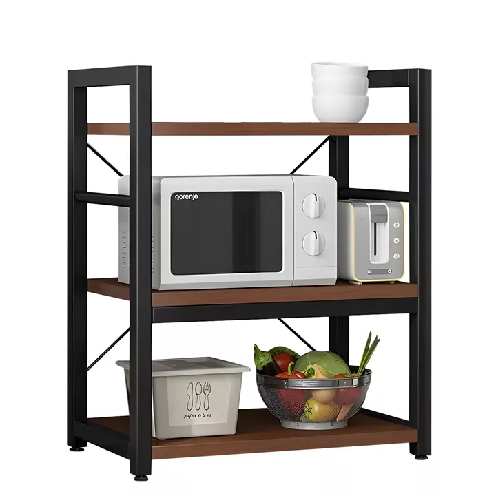 Ραφιέρα Κουζίνας ArteLibre FOX Καφέ Σκούρο/Μαύρο MDF/Μέταλλο 60x36x78cm