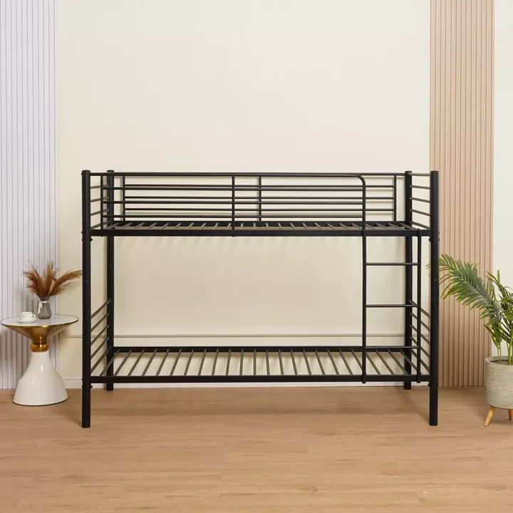 Κουκέτα ArteLibre NICKY Μαύρο Μέταλλο 97x210x160cm (Στρώμα 90x200cm)