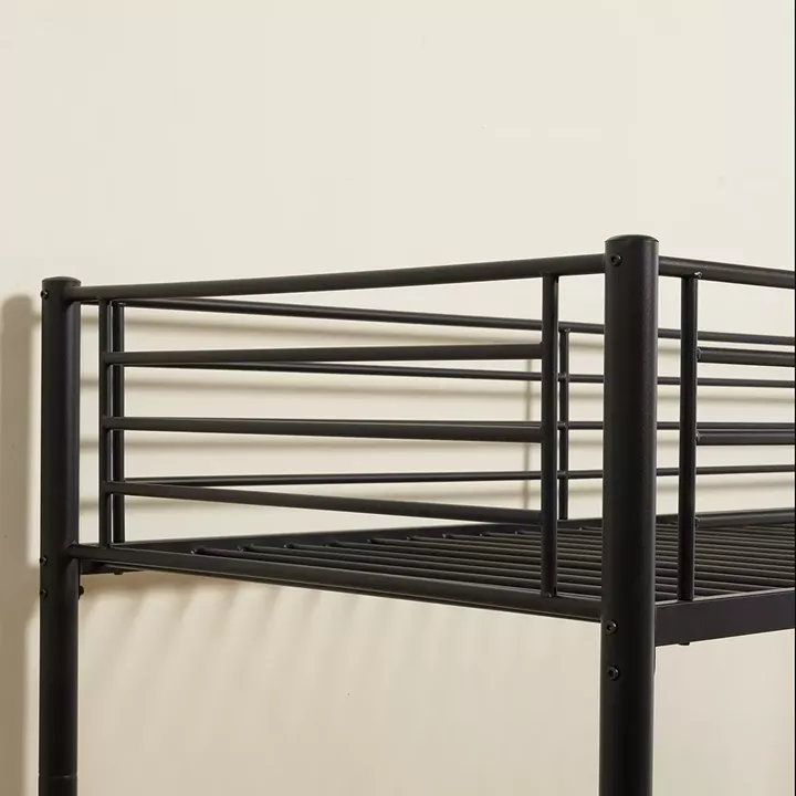 Κουκέτα ArteLibre NICKY Μαύρο Μέταλλο 97x210x160cm (Στρώμα 90x200cm)