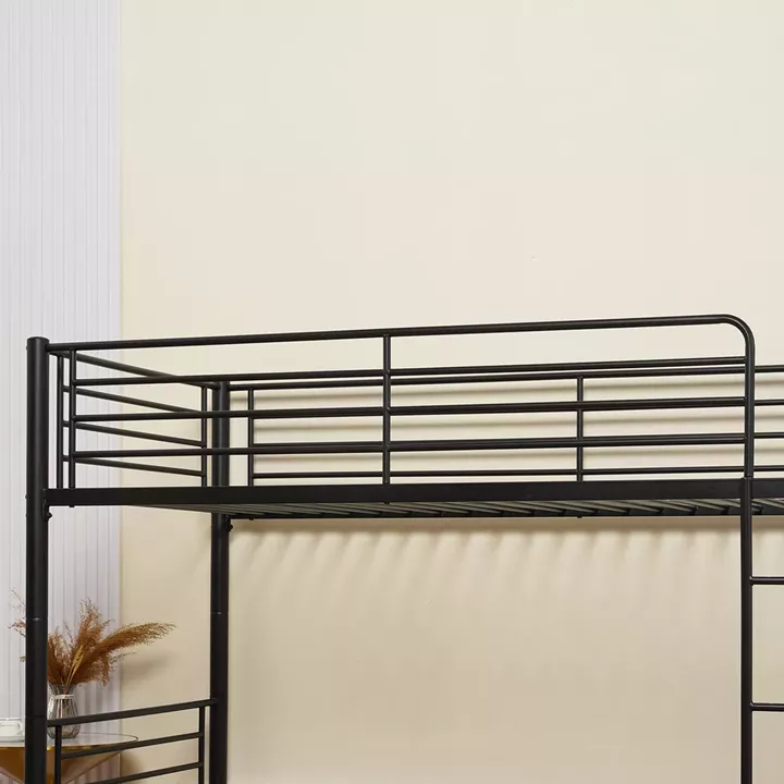 Κουκέτα ArteLibre NICKY Μαύρο Μέταλλο 97x210x160cm (Στρώμα 90x200cm)