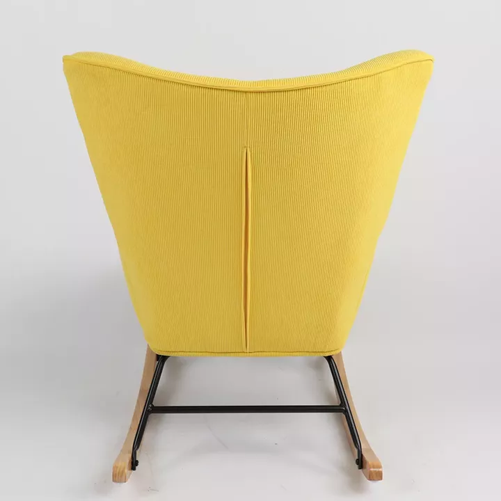 Πολυθρόνα Κουνιστή ArteLibre CANDY CANE Κίτρινο Ύφασμα/Μέταλλο/Ξύλο 91x67x86cm