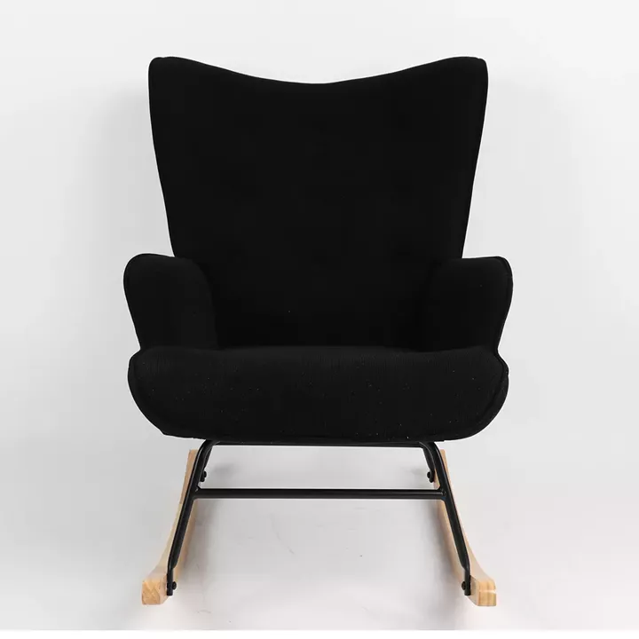 Πολυθρόνα Κουνιστή ArteLibre CANDY CANE Μαύρο Ύφασμα/Μέταλλο/Ξύλο 91x67x86cm