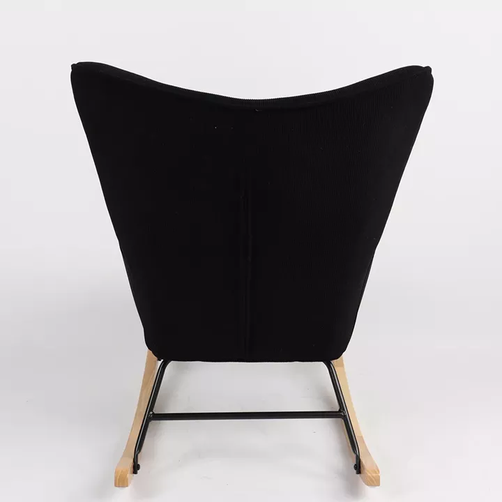 Πολυθρόνα Κουνιστή ArteLibre CANDY CANE Μαύρο Ύφασμα/Μέταλλο/Ξύλο 91x67x86cm