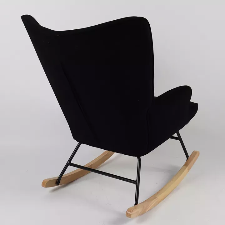 Πολυθρόνα Κουνιστή ArteLibre CANDY CANE Μαύρο Ύφασμα/Μέταλλο/Ξύλο 91x67x86cm