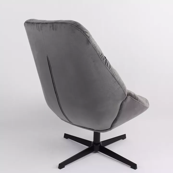 Πολυθρόνα ArteLibre CHANTIERI Γκρι Ύφασμα/Μέταλλο 94x71x83cm