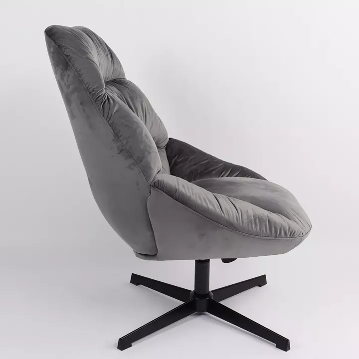 Πολυθρόνα ArteLibre CHANTIERI Γκρι Ύφασμα/Μέταλλο 94x71x83cm