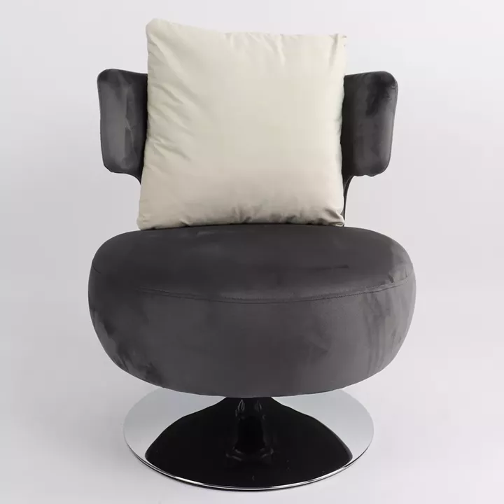 Πολυθρόνα ArteLibre PASSIFLORA Γκρι Σκούρο Ύφασμα/Μέταλλο 76x67x76cm