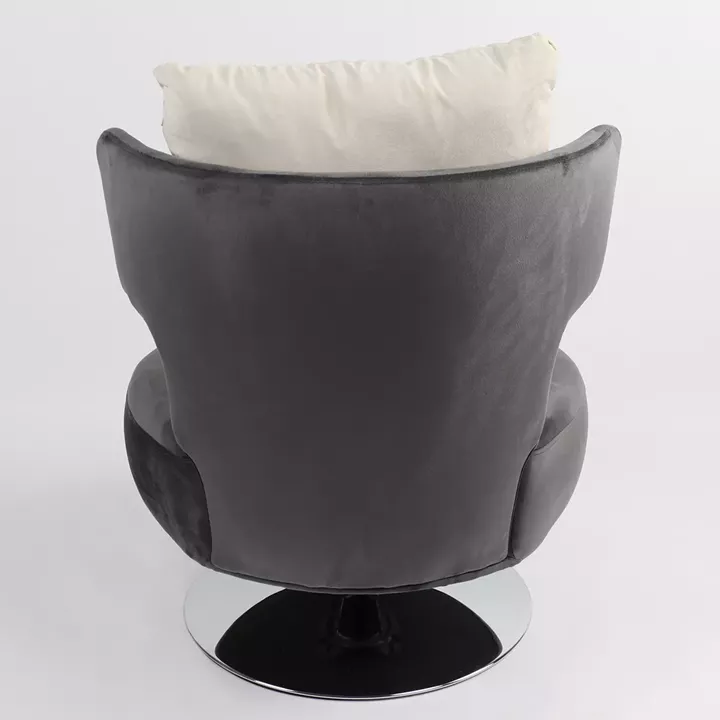 Πολυθρόνα ArteLibre PASSIFLORA Γκρι Σκούρο Ύφασμα/Μέταλλο 76x67x76cm