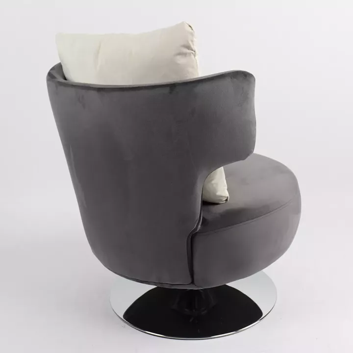 Πολυθρόνα ArteLibre PASSIFLORA Γκρι Σκούρο Ύφασμα/Μέταλλο 76x67x76cm