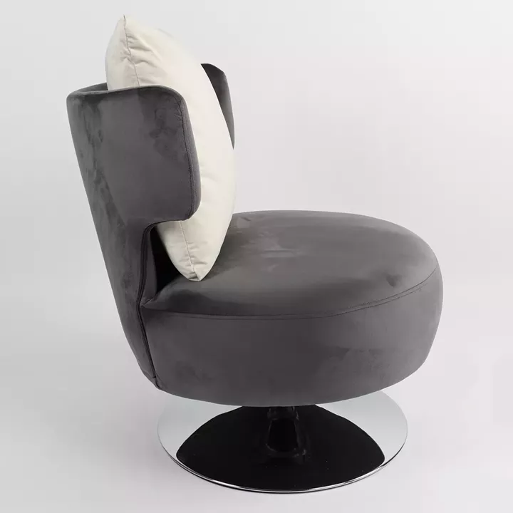 Πολυθρόνα ArteLibre PASSIFLORA Γκρι Σκούρο Ύφασμα/Μέταλλο 76x67x76cm