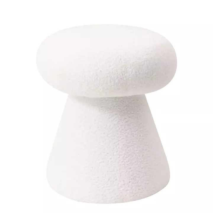 Σκαμπό ArteLibre TRIACYTIS Λευκό Ύφασμα Teddy 38x38x42cm