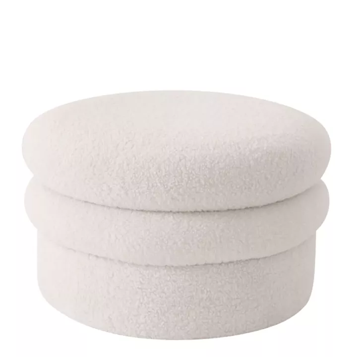 Σκαμπό ArteLibre SPECIOZA Με Αποθηκευτικό Χώρο Λευκό Ύφασμα Cashmere 60x60x35cm