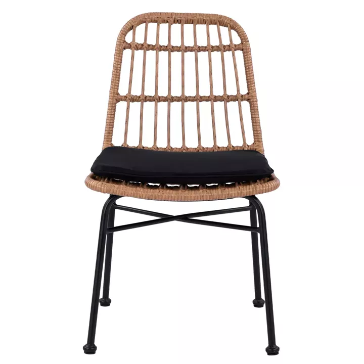 Καρέκλα Κήπου ArteLibre AFRANIUS Φυσικό/Μαύρο Rattan/Μέταλλο 47x50x85cm