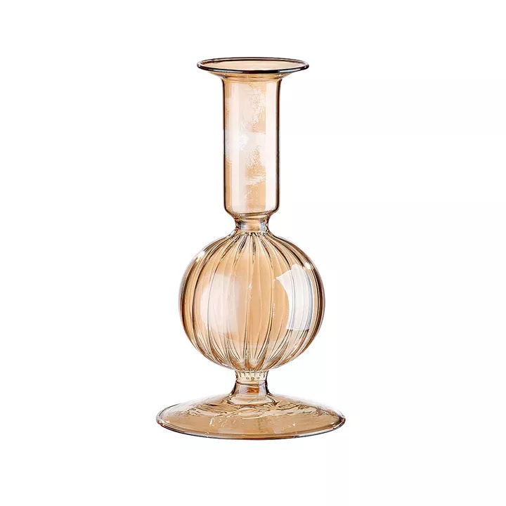 Κηροπήγιο ArteLibre Διάφανο/Μελί Γυαλί 15.5cm