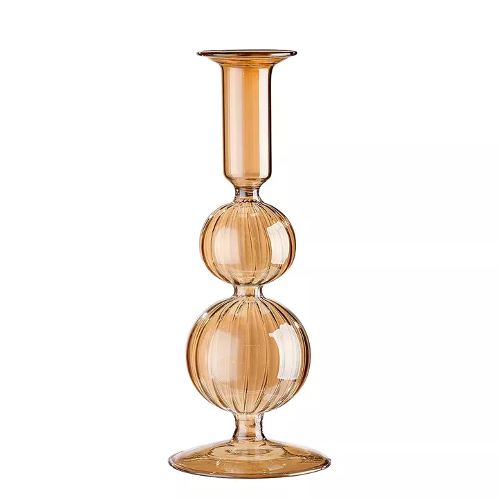 Κηροπήγιο ArteLibre Διάφανο/Μελί Γυαλί 20.5cm