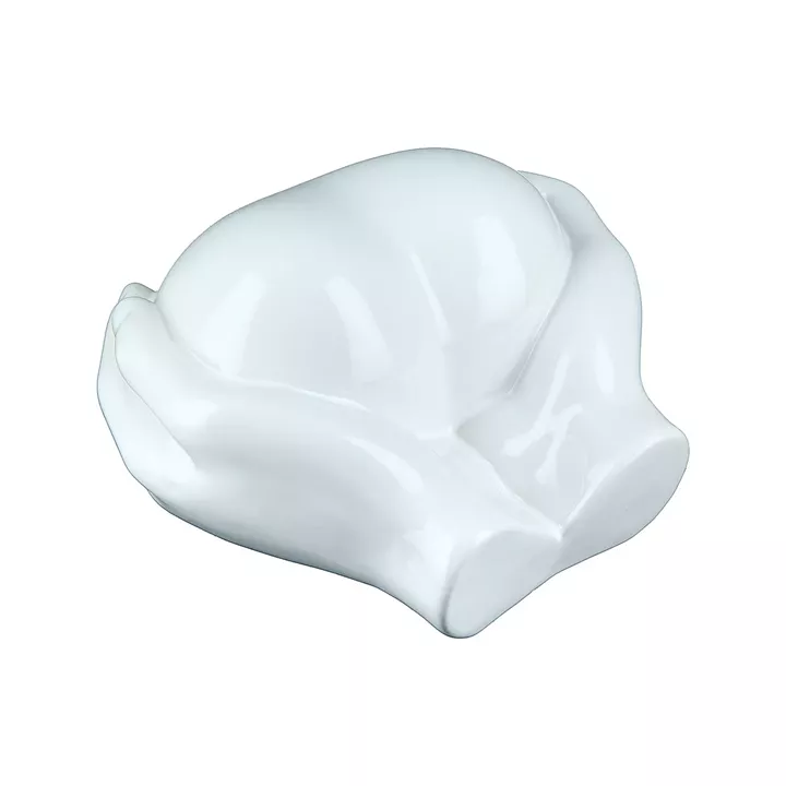 Διακοσμητικό ArteLibre Χέρια Κρατούν Καρδιά Γυαλιστερό Λευκό Κεραμικό 17x18x10cm