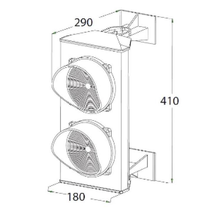 Φωτεινός σηματοδότης δύο πεδίων διαμέτρου 120mm σε κόκκινο - πράσινο χρώμα ASF2RV