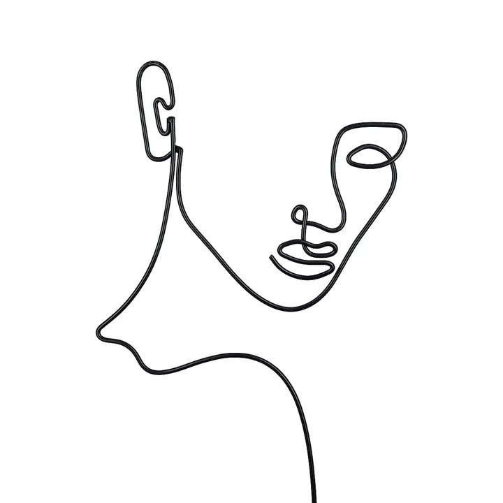 Διακοσμητικό ArteLibre Πρόσωπο Μαύρο Μέταλλο 8x22.5x40.5cm