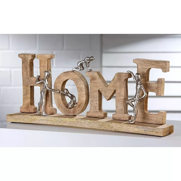 Διακοσμητικό ArteLibre 'Home' Φυσικό/Μπρονζέ Ξύλο/Αλουμίνιο 8x60x23.5cm