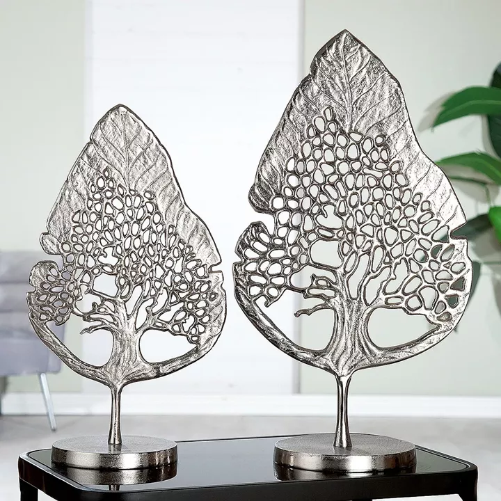 Διακοσμητικό ArteLibre Φύλλο Σε Βάση Ασημί Αλουμίνιο 28x51cm