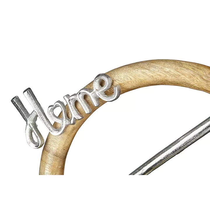 Θήκη Ρεσώ ArteLibre  'Home' Σπίτι Σε Κύκλο Φυσικό/Ασημί Ξύλο/Αλουμίνιο 9x27cm