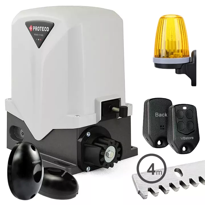 PROTECO Mover 500 FULL PACK με 1 τηλεχειριστήριο | Μηχανισμός συρόμενης γκαραζόπορτας 230V έως 500kg
