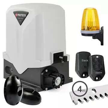 PROTECO Mover 500 FULL PACK μοτέρ συρόμενης γκαραζόπορτας 230V έως 500kg με ένα τηλεχειριστήριο, φάρο LED, φωτοκύτταρα