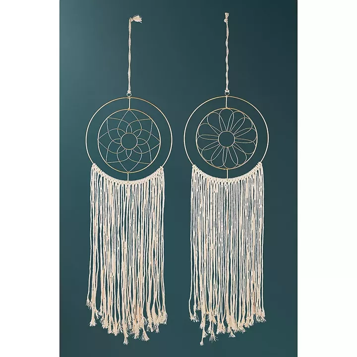 Διακοσμητικό Κρεμαστό ArteLibre Μάτι Κρεμ/Χρυσό Μέταλλο/Ύφασμα 0.5x21x80cm Σε 2 Σχέδια