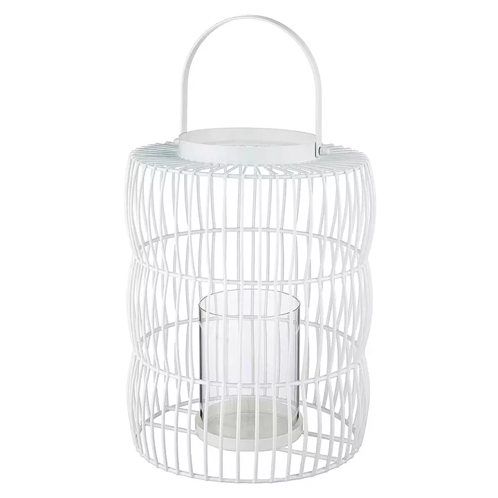 Φανάρι ArteLibre Κλουβί Λευκό Μέταλλο 44cm
