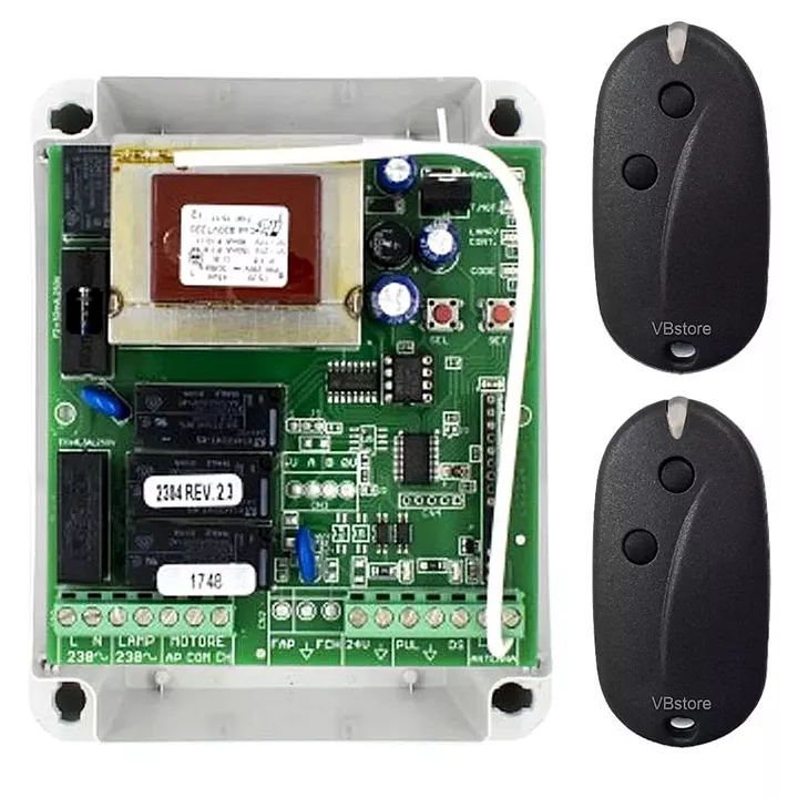 SEAV LRS 2035 | Ηλεκτρονικός πίνακας 230Vac για ρολό με δέκτη 433,92MHz και 2 τηλεχειριστήρια RS2N