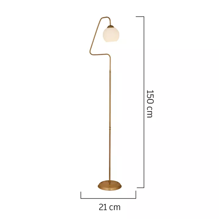Φωτιστικό Δαπέδου ArteLibre CASSIOPEIA Χρυσό Μέταλλο/Γυαλί 21x150cm