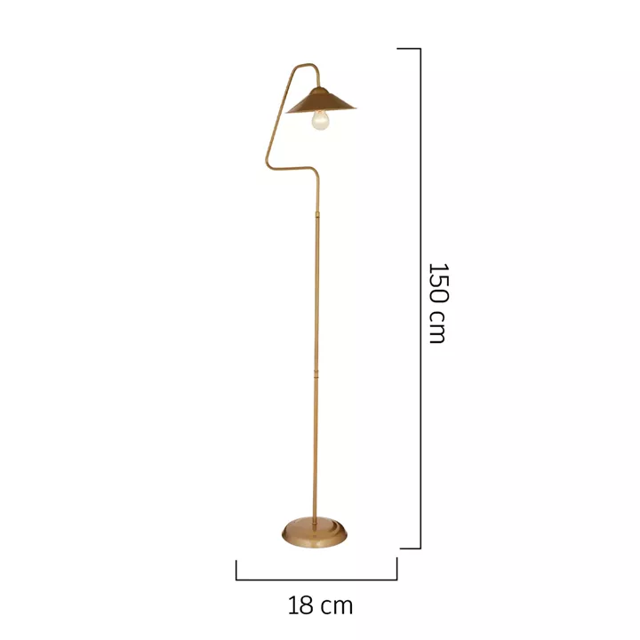 Φωτιστικό Δαπέδου ArteLibre CETUS Χρυσό Μέταλλο 18x150cm