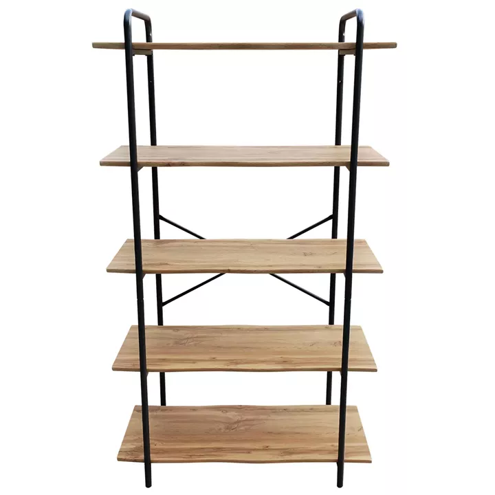 Ραφιέρα ArteLibre EVORA Φυσικό/Μαύρο MDF/Μέταλλο 80x34x144cm