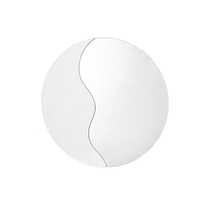 Καθρέπτης Τοίχου ArteLibre Στρογγυλός Λευκό MDF/Γυαλί Φ40x2cm