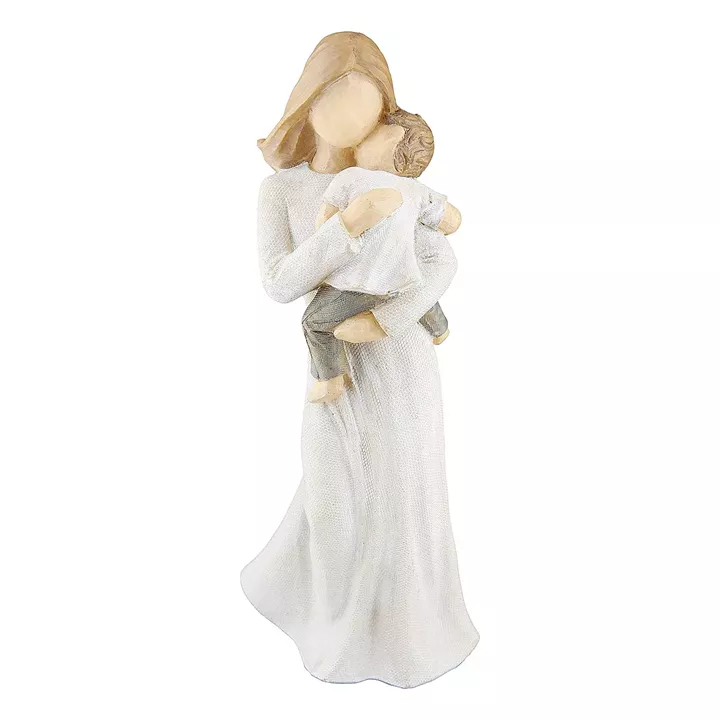 Διακοσμητικό ArteLibre Μητέρα Αγκαλιάζει Παιδί Εκρού Polyresin 9x7.5x22cm