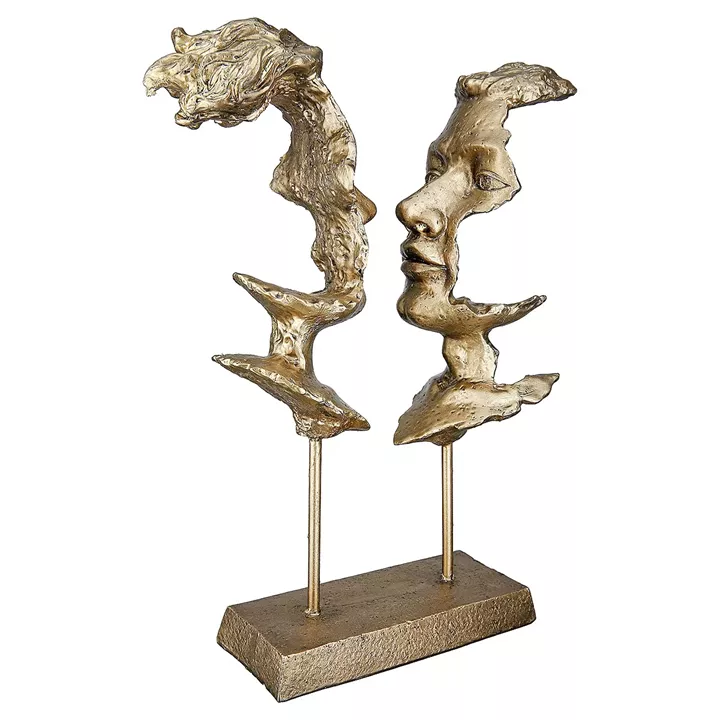 Διακοσμητικό ArteLibre Πρόσωπα Χρυσό Polyresin 22.5x7.5x31cm