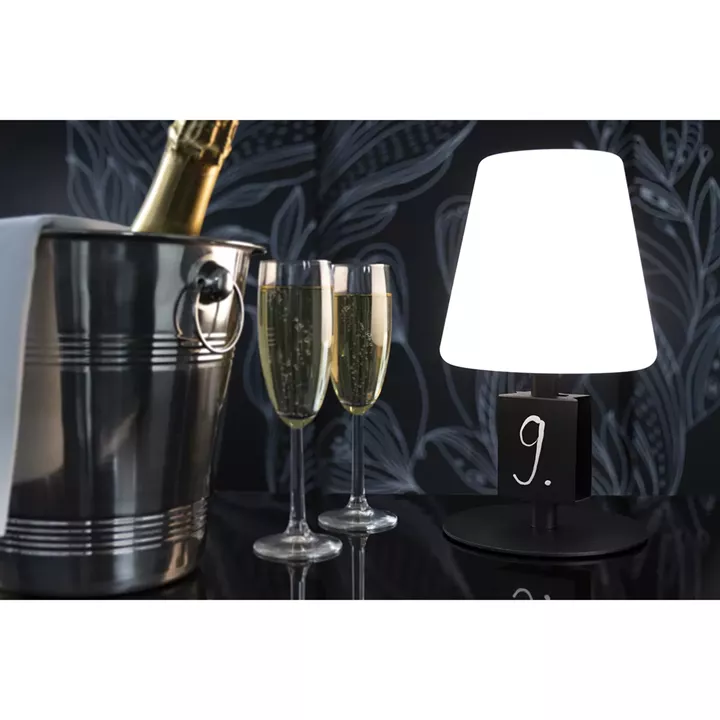 Επιτραπέζιο Φωτιστικό ArteLibre LED Φορητό MICHELLE Με Tag Μαύρο/Λευκό Μέταλλο/Πλαστικό 15.5x15.5x27.5cm