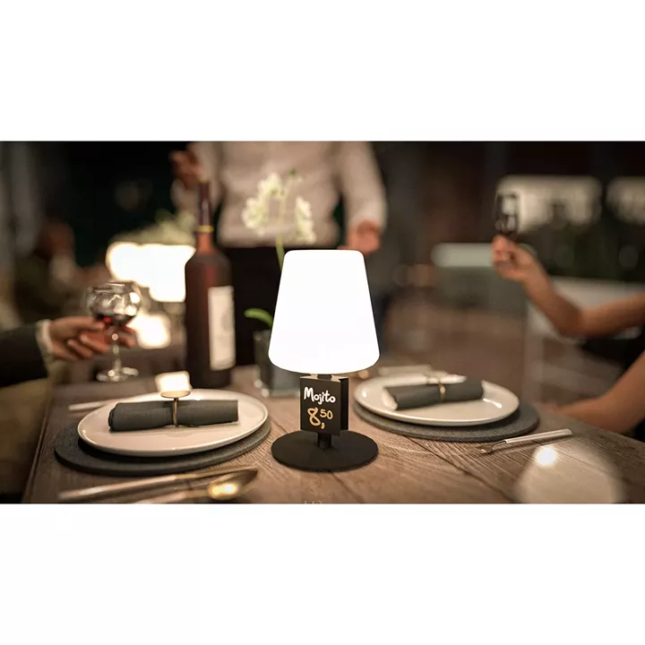 Επιτραπέζιο Φωτιστικό ArteLibre LED Φορητό MICHELLE Με Tag Μαύρο/Λευκό Μέταλλο/Πλαστικό 15.5x15.5x27.5cm