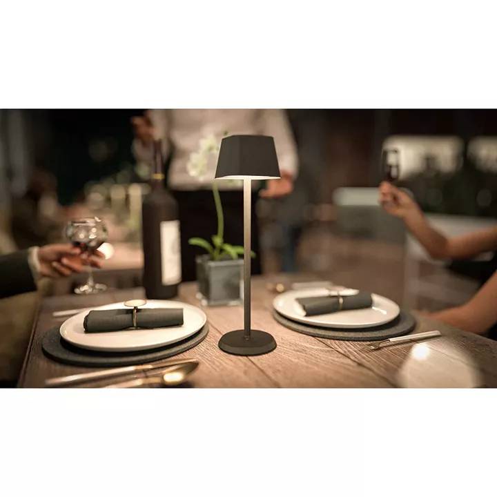 Επιτραπέζιο Φωτιστικό ArteLibre LED Φορητό GEORGINA Μαύρο Αλουμίνιο 11x11x37.7cm