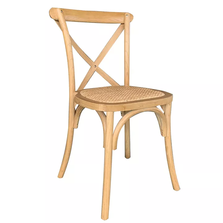 Καρέκλα Επαγγελματική ArteLibre Στοιβαζόμενη JANUS Φυσικό Ξύλο/Rattan 45x42x87cm