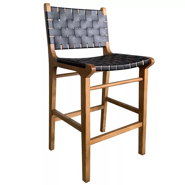 Καρέκλα Επαγγελματική ArteLibre OGYGIA Καρυδί/Μαύρο Ξύλο/Δέρμα 45x38x97cm