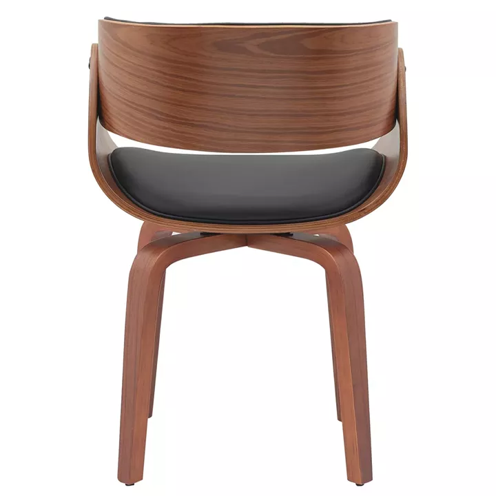 Πολυθρόνα Τραπεζαρίας ArteLibre GUNNAR Μαύρο/Καφέ Ξύλο/PU 51x53x75cm