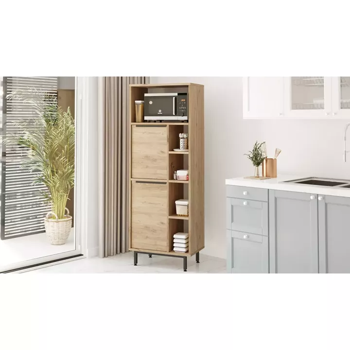 Ντουλάπι Τροφίμων ArteLibre LIZARD Φυσικό Μοριοσανίδα/Μέταλλο 60x35.5x161.6cm