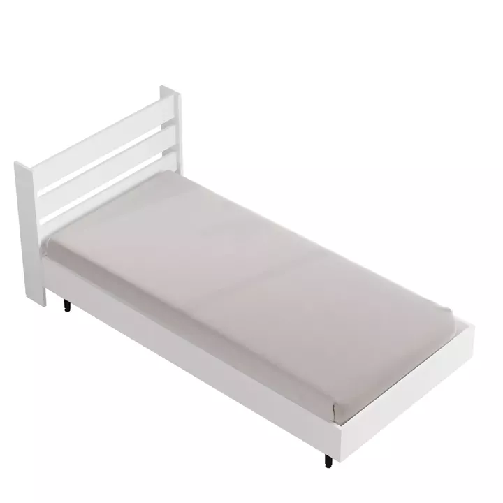 Κρεβάτι ArteLibre SUFFOLK Λευκό Μοριοσανίδα/Μέταλλο 108.5x205.6x86cm