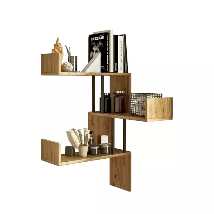 Ράφι Τοίχου ArteLibre DOWNE Πεύκο Μοριοσανίδα/Μέταλλο 60x22x109.4cm