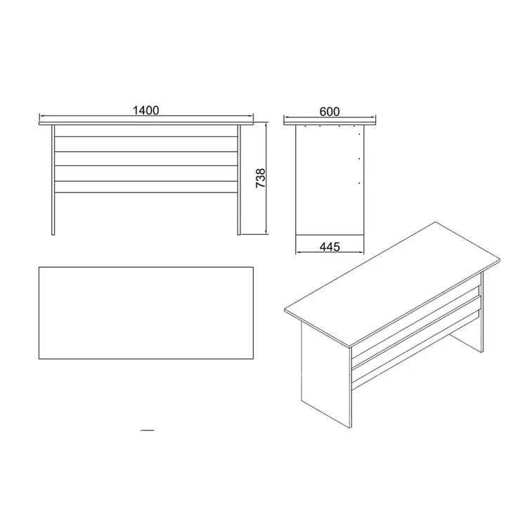 Γραφείο ArteLibre EASTCOTE Baroque/Ανθρακί Μοριοσανίδα 140x60x73.8cm