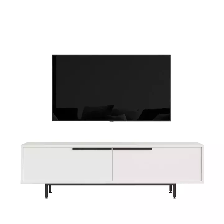 Έπιπλο Τηλεόρασης ArteLibre FINCHLEY Λευκό Μοριοσανίδα/Μέταλλο 160x35.5x45.1cm